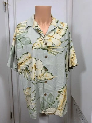 Boca Classics Island Wear mens large Silk Hawaiian Shirt Floral  - Image 1 of 4