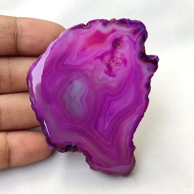 Purple Slice Agate Druzy Geode Gemstone Loose Natural Cabochon 219 Cts #9519 - Image 1 of 4