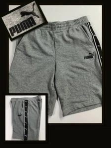 PUMA Men's Big Logo Fleece Heather Gray Shorts Pockets Size Large NWOT. 122329 - Picture 1 of 3