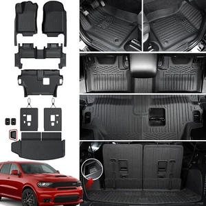 Floor Mats & Trunk Cargo Mat & Backrest Mats for 2016-2025 Dodge Durango 7 Seats - Picture 1 of 7