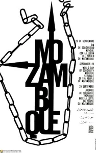 POSTER politico.Set di 5.Propaganda di solidarietà in Mozambico.Africa.Antiapartheid - Foto 1 di 5