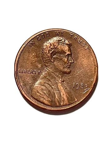 1983 Lincoln Memorial Penny. No Mint Mark Cover
