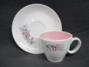 Taylor Smith & Taylor Ever Yours Ivy Twine Cup & Saucer 6 Available MCM Pink - Picture 1 of 7