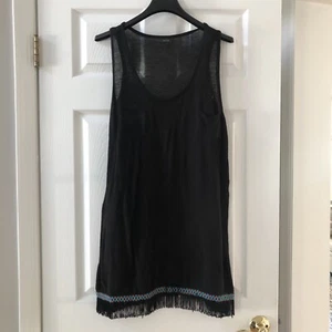 Apt 9 Black Fringed Swimsuit Coverup Size XL - Picture 1 of 8