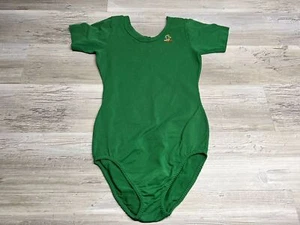 Vintage Bodysuit Kelly Green Danskin Womens Size S 100% Nylon Snoopy Woodstock - Picture 1 of 7