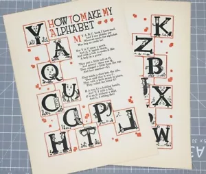 How to Make my Alphabet 2 page Vintage book illustration - Picture 1 of 5