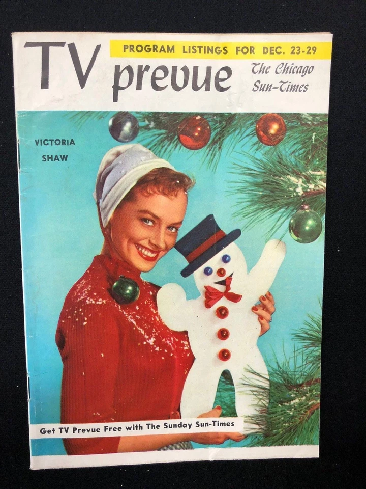 TV PREVUE Chicago Sun-Times digest December 23 1956 Victoria Shaw cover photo - Image 1 of 1