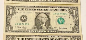 FEDERAL RESERVE NOTES 1,00 $ ONE DOLLAR *STAR* NOTES CIRCULATED 2001 - Bild 1 von 2