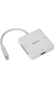 AmazonBasics Mini DisplayPort to HDMI/DVI/VGA Adapter White - Picture 1 of 6