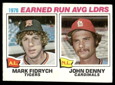 1977 Topps 1976 Earned Run Avg Leaders Detroit Tigers/St. Louis Cardinals #7 - Image 1 of 2