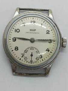 VINTAGE Swiss Made Tissot Tissue Military WWII Cal. 27 funktionierende sehr gut 1936-49 - Bild 1 von 24