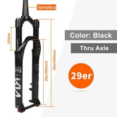 Horquilla delantera eje pasante bicicleta de montaña 26/27,5/29er viaje 120 mm horquilla de suspensión neumática Foto 1 de 4