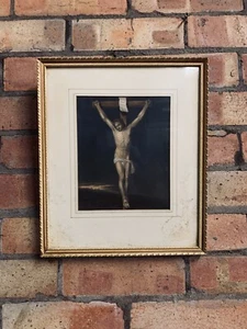 BAXTER Original Druck 1850 Jesus Kreuz religiös antik Rahmen Kreuzigung - Bild 1 von 10