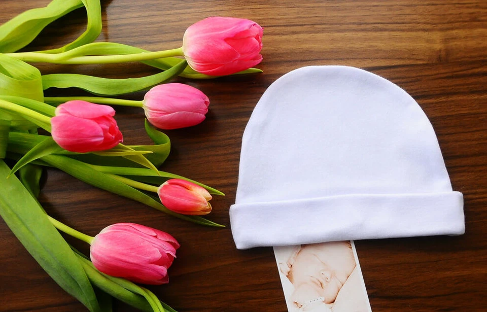 Baby Mütze Weiß 50-80 Erstlingsmütze Taufe Neugeborene Jungen Mädchen - Bild 1 von 1