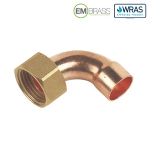 15mm x 1/2 Inch Bent Tap Connector End Feed WRAS Approved Embrass - Picture 1 of 2