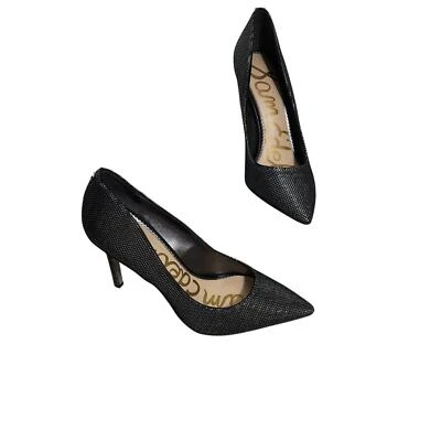 Bomba Sam Edelman Metálica Avellana Malla Negra con Micro Lunares Plateados Talla 8.5 Foto 1 de 4