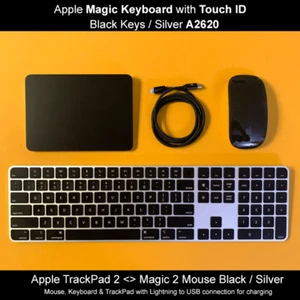 Clavier Magique Apple Avec Touch ID (A2520 + Souris Magique 2 - TrackPad Noir - Photo 1/1