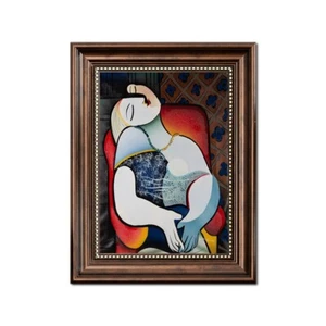 Pablo Picasso Woman Asleep In A Chair Vintage Retro Framed Picture Print - Picture 1 of 4