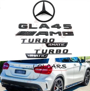 GLOSS BLACK Rear Star for MERCEDES GLA45 AMG X156 +TURBO 4matic Badges 2014-2020 - Picture 1 of 2