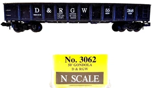 N Model Power 3062 50' Gondola DRGW #55268 w/Sand Load - Picture 1 of 3