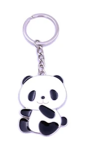 Panda Bär Pandabär Schlüsselanhänger Keychain aus Metall - Bild 1 von 1