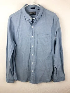 Hawker Rye Shirt Mens SZL Blue Slim Fit Long Sleeves Soft Career Wear A24 - Picture 1 of 4