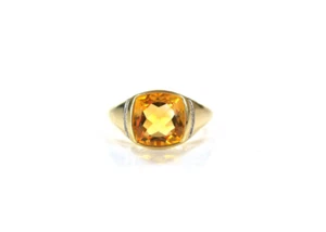 großer Damenring - mit Citrin + Diamanten besetzt - 375er Gold 9K - Picture 1 of 12