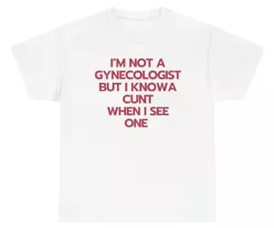 T-Shirt Gynäkologe Ironic Offensive mutiger Humor Parodie kreatives Statement Tee - Bild 1 von 3