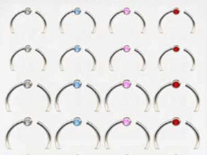 PIERCINGO® 3x SET Nasenpiercing ECHT SILBER 925 Nasenring Zirkonia Kristall Nase - Foto 1 di 7