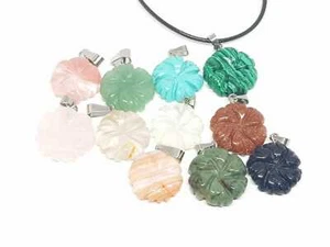 Windmill Quartz Healing Stone Wavey Necklace Pendant Malachite Sunstone Opal - Picture 1 of 28