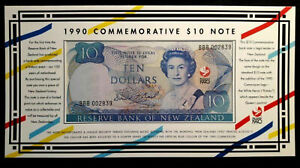 NEW ZEALAND 10 DOLLARS 1990 COMMEMORATIVE NOTE QUEEN ELIZABETH II LEGAL TENDER