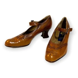Vintage Y2K Patrick Cox brown Mary Jane heel, size 37.5EU, antique finish - Picture 1 of 12