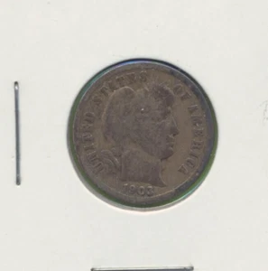 1903-O Dark 10c Barber Liberty Head Morgan Dime Silver US Coin New Orleans - Foto 1 di 4