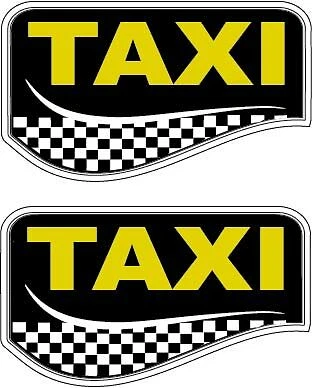 Такси шашки желтый такси 1 пара наклейки 2,5 «x 4,3» p804 Бесплатная доставка в тот же день - Изображение 1 из 1