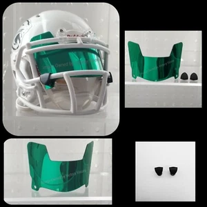 Mini Casco Calcio VERDE CROMATO SPECCHIO Visiera con Clip. - Foto 1 di 5