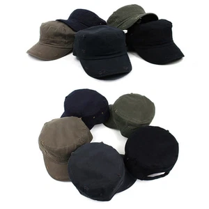 Unisex Para Hombres Rasgado Estilo Vintage Liso Desteñido Militar Sombreros Gorra Cadete - Imagen 1 de 13