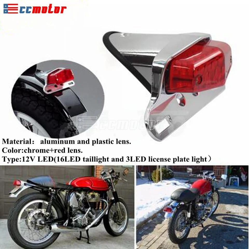 Lucas Style LED Brake Turn Signals Tail Light For Harley Honda Suzuki Cafe Racer - Image 1 of 4