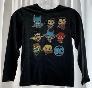 Justice League DC Superheroes Graphic Long Sleeve Shirt Charcoal Size Small - Picture 1 of 1