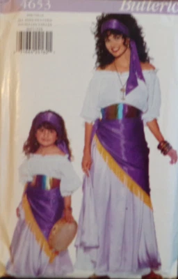 Butterick Sewing Pattern 4653 Misses Girls Costume Gypsy Sizes 6-18 and 2-6X UC - Image 1 of 4