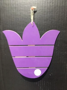 Easter Celebrate It Hanging Wooden Purple Tulip Shape Chalkboard 8” X 8” New - Picture 1 of 3