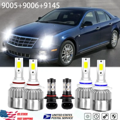 For 2003 2004 2005 2006 2007 Cadillac CTS combo LED Headlight +Fog Light 6*Bulbs - Image 1 of 4