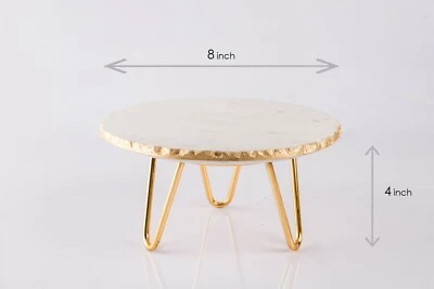 Soporte para pasteles de mármol hecho a mano indio vintage servidor de pasteles soporte de latón varios tamaños Foto 1 de 4