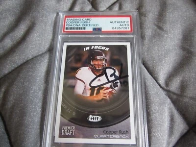 Cooper Rush signed 2017 Sage Hit rookie card. PSA DNA. Dallas Cowboys - Image 1 of 2