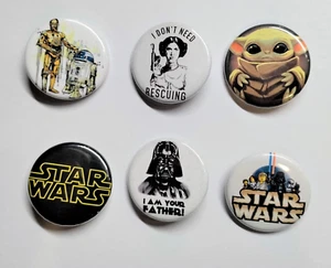 Star Wars Film 6 klassische neue Pinback Buttons - schneller Versand - Bild 1 von 3