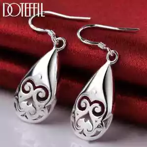 DOTEFFIL Orecchino a goccia Argento Sterling 925 Smorfia Acqua Goccioline - Foto 1 di 6