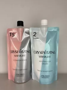 SHISEIDO Crystallizing Hair Straightener 1S+2 Neutralizer Cream 400g 13.52oz Set - Picture 1 of 2