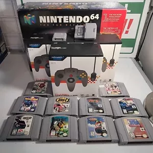 Nintendo 64 In Box + 3 Controllers + 10 games Bundle - Picture 1 of 6