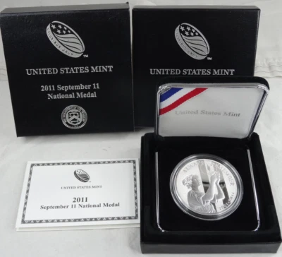 2011-W September 11 National Medal Proof Silver US Mint Commemorative COA OGP - Image 1 of 4