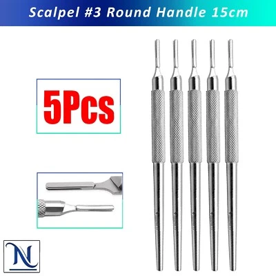 Mango de escala de bisturí #3 BP mango redondo soporte de hoja laboratorio veterinario quirúrgico Foto 1 de 4