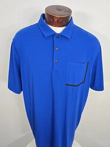 Puma Golf Mens XL Blue Black Pocket Short Sleeve Golf Polo Shirt - Picture 1 of 7